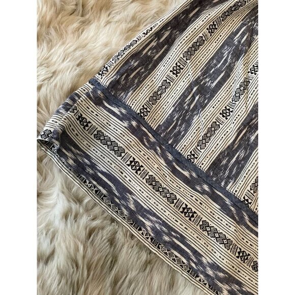 Anthropologie Vintage-Inspired Y2K Navy & Ivory Boho Tribal Print Dress Halter N - Picture 5 of 11